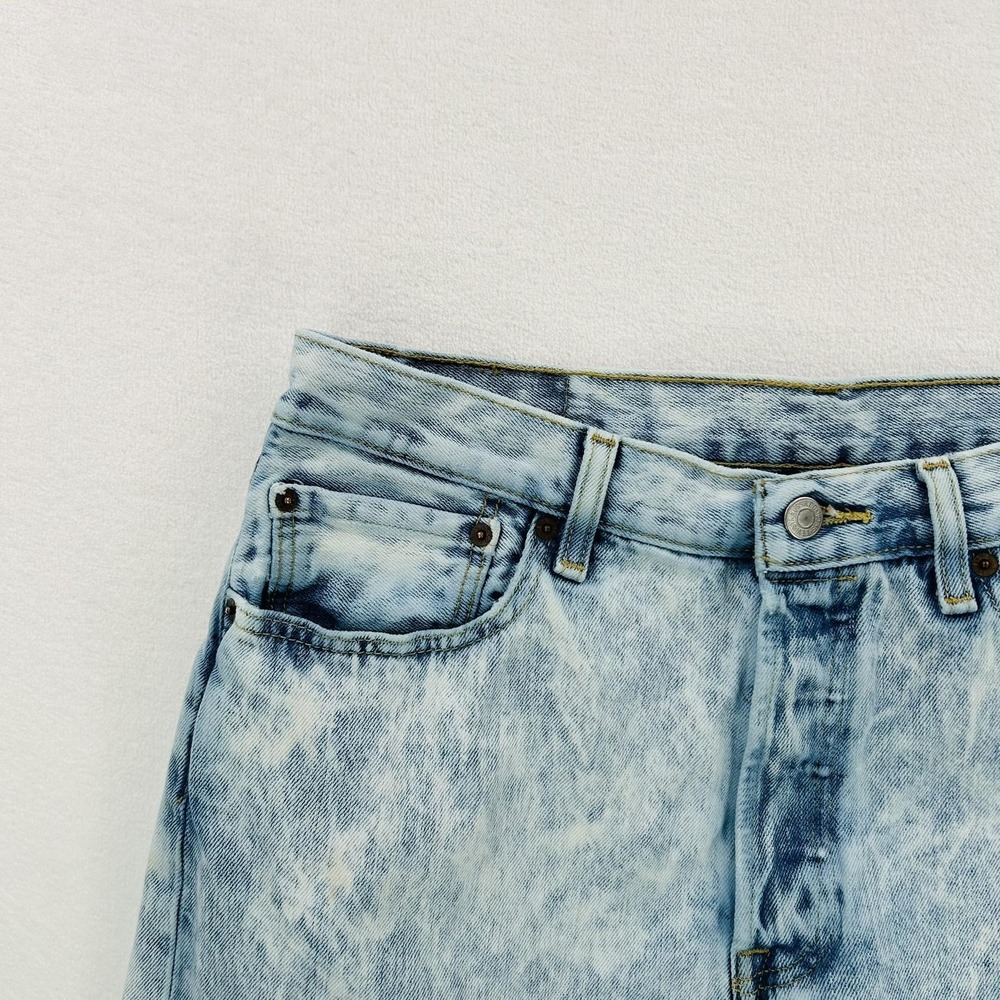 Vintage Levi's 501 Jeans Mens 33x23 Blue Acid Wash Straight Crop Frayed Hem 80s - Picture 9 of 16